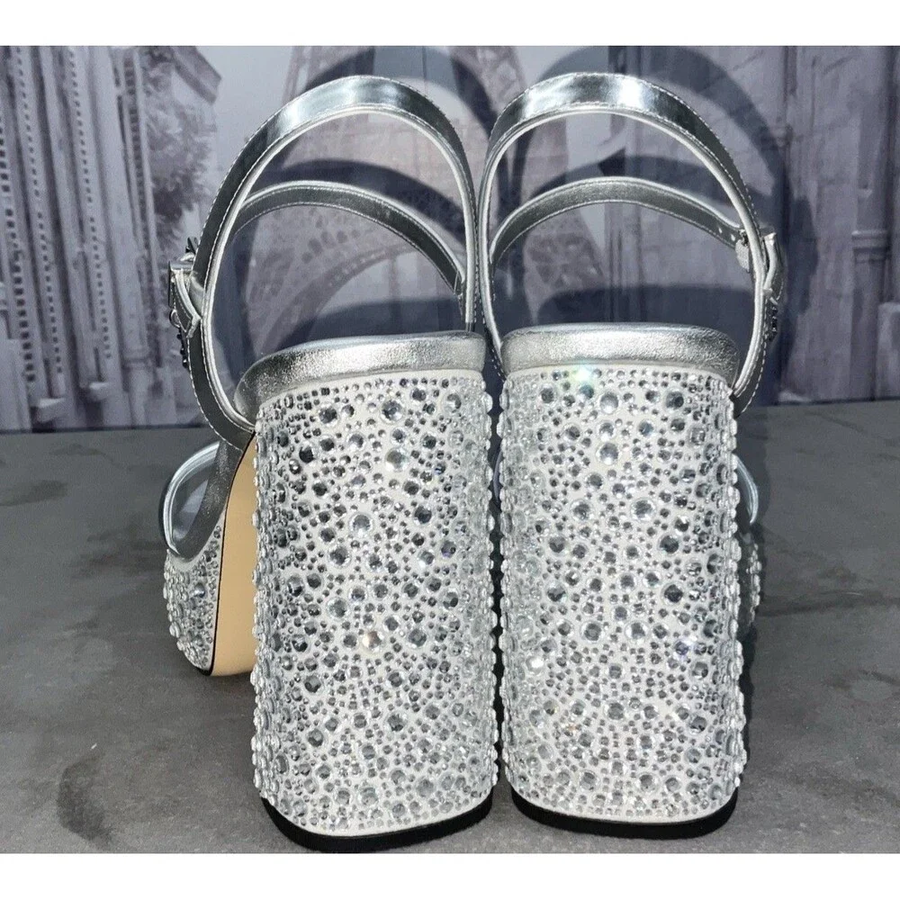 Michael Kors Laci Platform Sandal Silver Size 7M - Picture 6 of 8